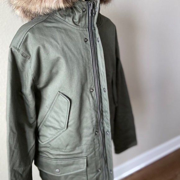 Goodfellow & Co Faux Fur Hood JACKET Olive-green NWT - Picture 7 of 12